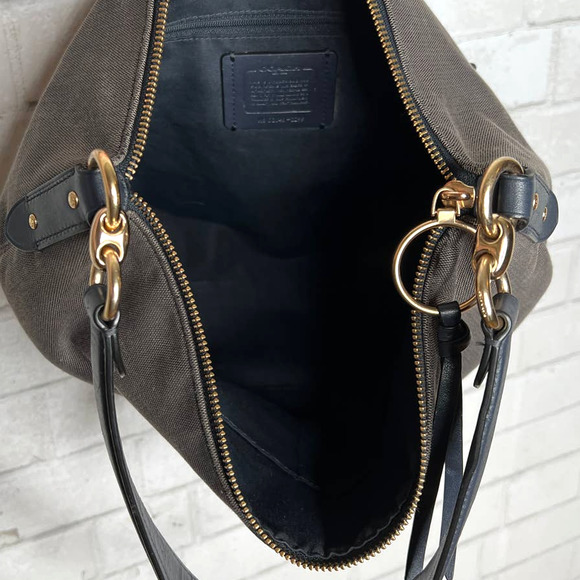 Coach Black and Pink Stripe Tote - Picture 3 of 6